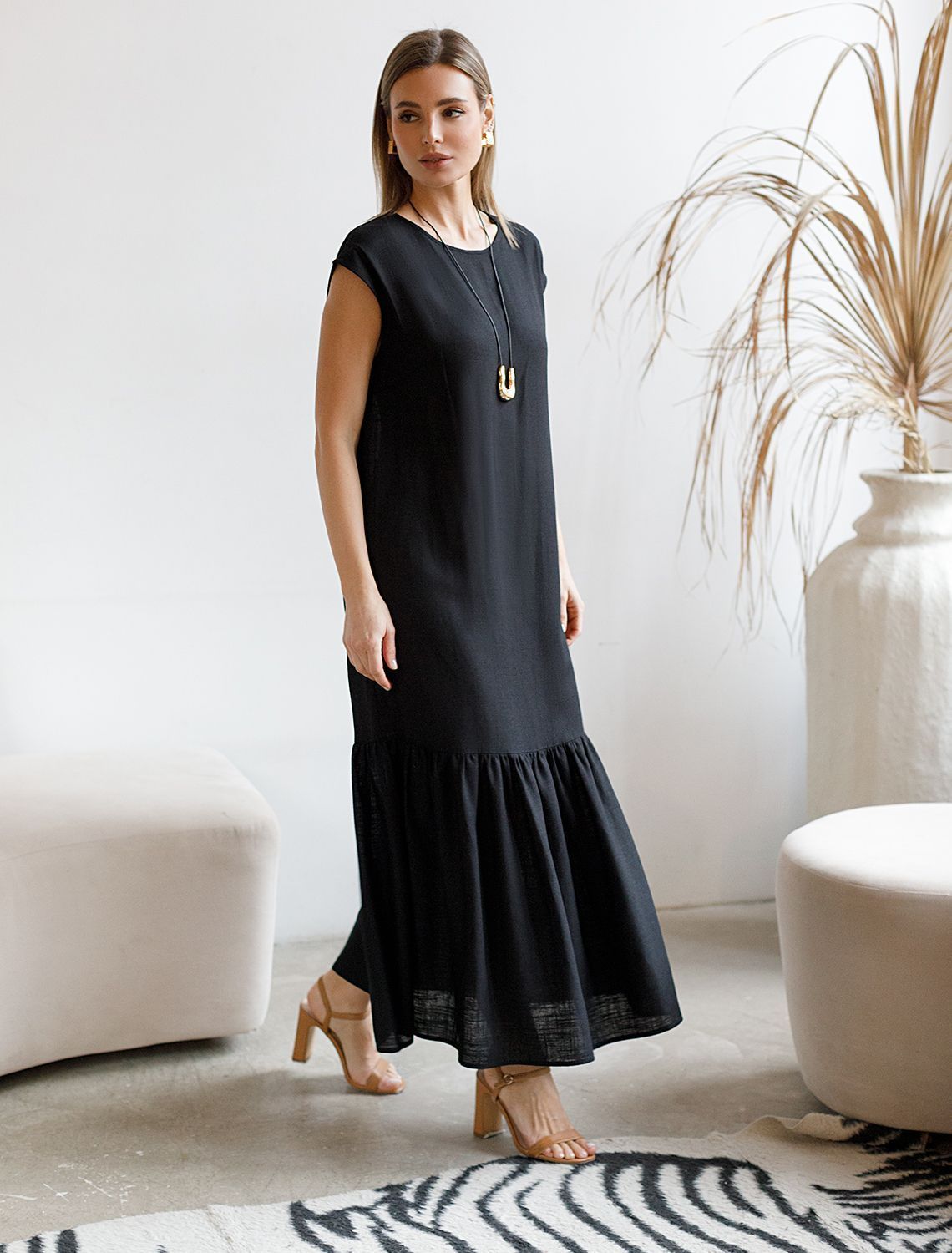 картинка Платье женское черный магазин Одежда+ являющийся официальным дистрибьютором в России 