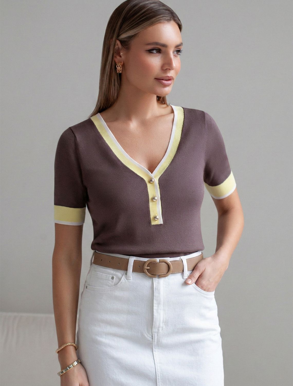 картинка Джемпер женский кофейный от магазина Одежда+