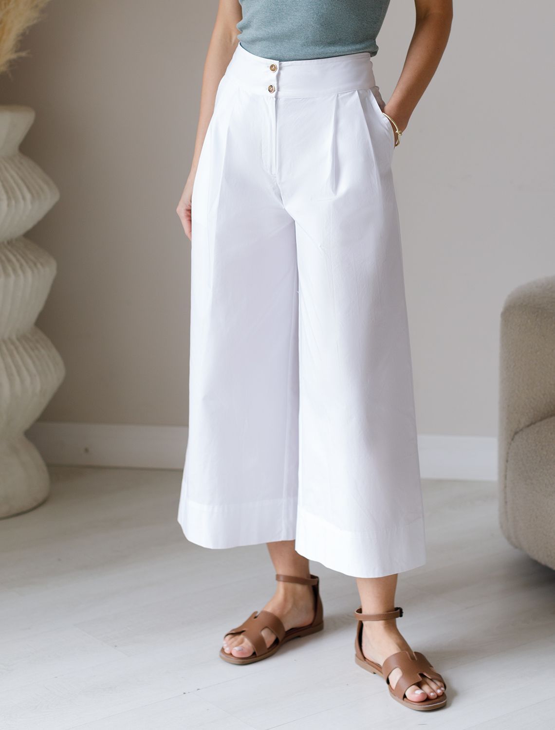 картинка Брюки женские натуральный белый магазин Одежда+ являющийся официальным дистрибьютором в России 