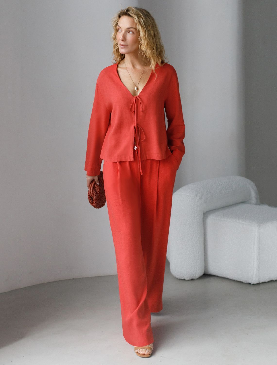 картинка Брюки женские коралловый от магазина Одежда+