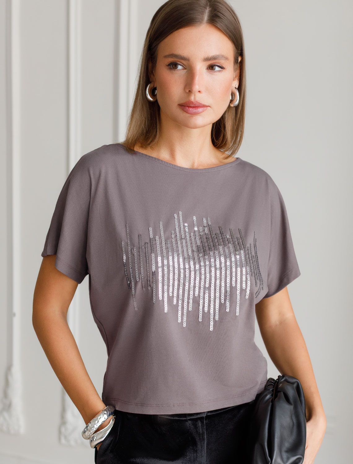 картинка Футболка женская кофейный_stripes от магазина Одежда+