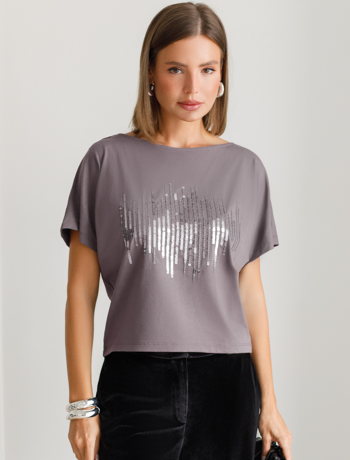 картинка Футболка женская кофейный_stripes магазин Одежда+ являющийся официальным дистрибьютором в России 