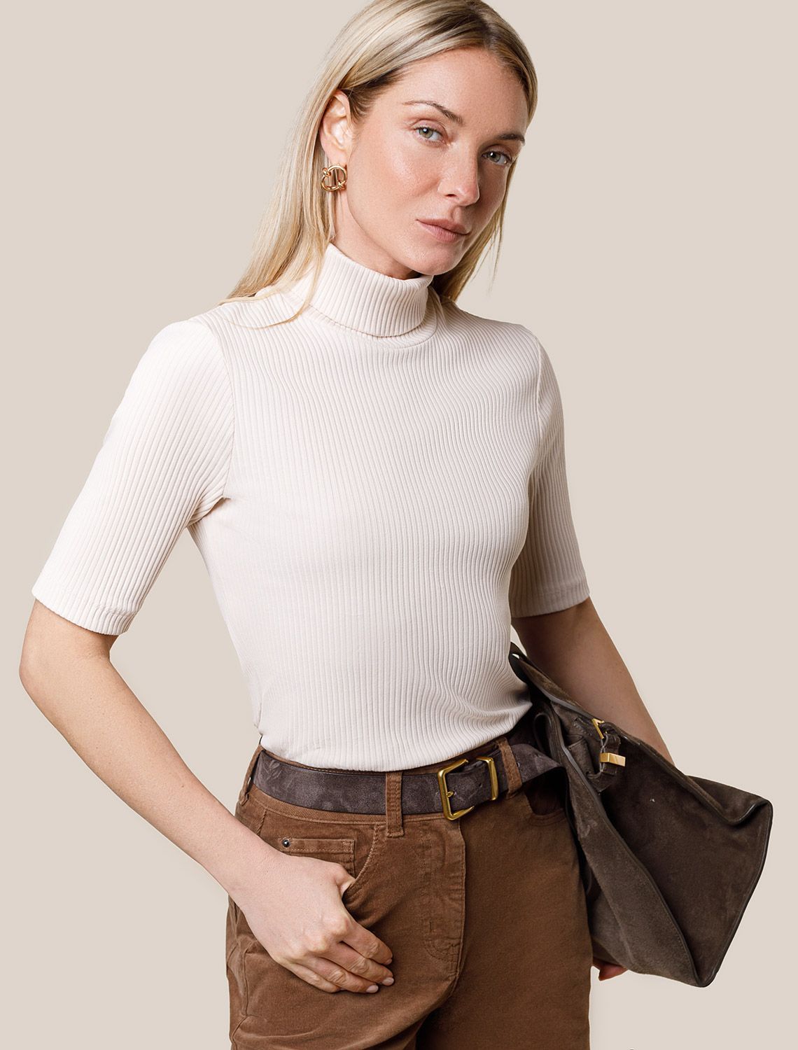 картинка Джемпер женский овсяный магазин Одежда+ являющийся официальным дистрибьютором в России 