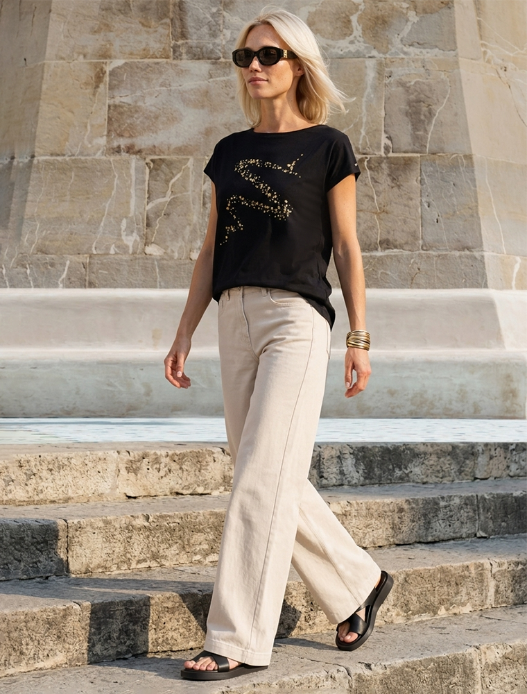 картинка Джинсы женские светло-бежевый магазин Одежда+ являющийся официальным дистрибьютором в России 