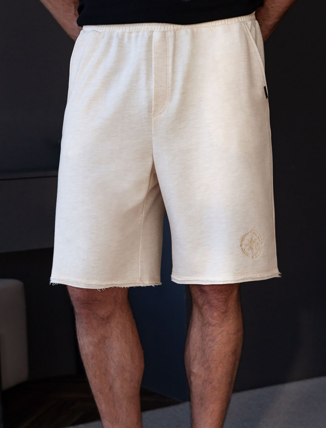 картинка Шорты мужские бежевый меланж магазин Одежда+ являющийся официальным дистрибьютором в России 