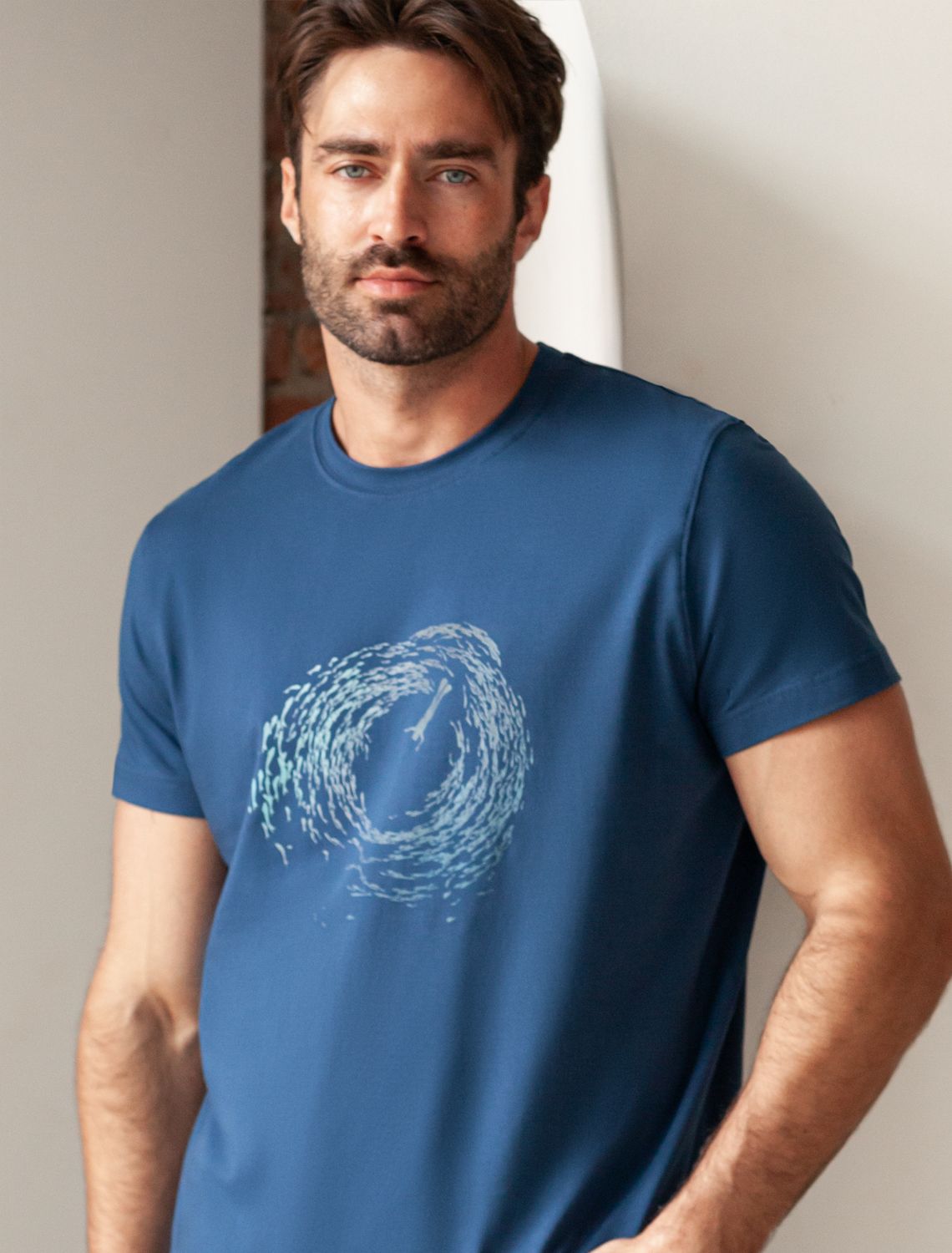 картинка Футболка мужская т.синий_ocean магазин Одежда+ являющийся официальным дистрибьютором в России 