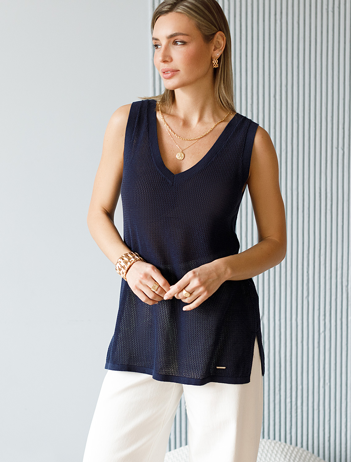 картинка Топ женский темно-синий от магазина Одежда+