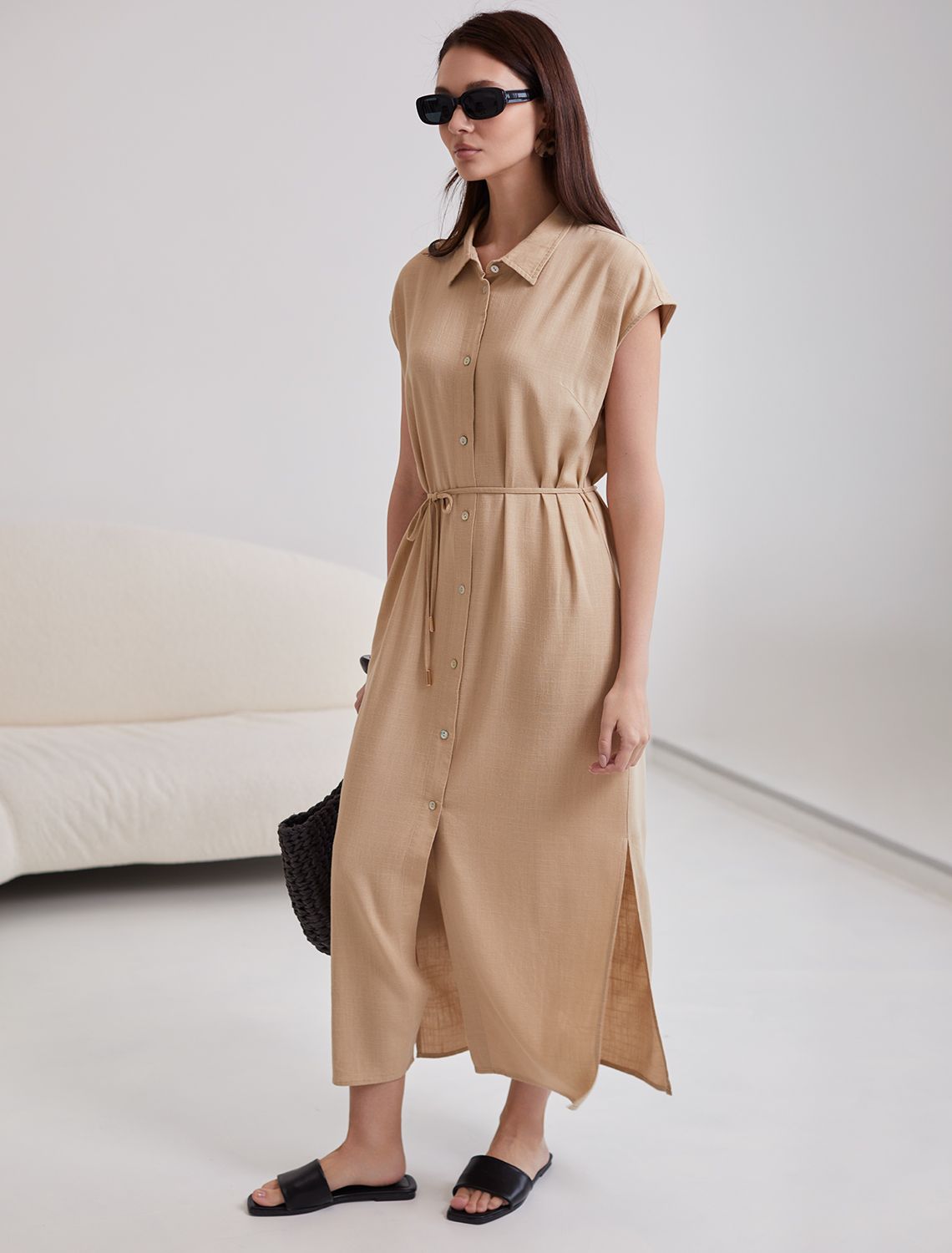 картинка Платье женское бежевый магазин Одежда+ являющийся официальным дистрибьютором в России 