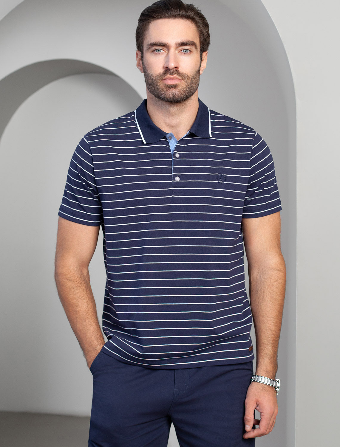картинка Футболка мужская синий-белый от магазина Одежда+
