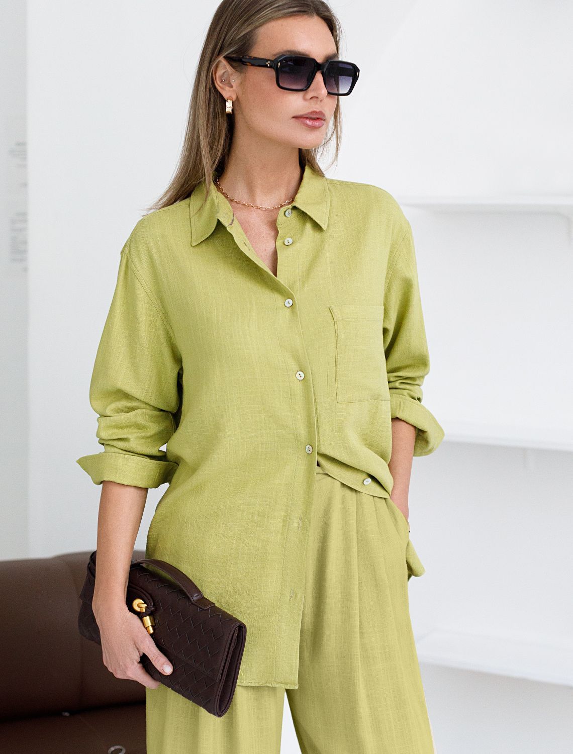 картинка Блузка женская салатовый магазин Одежда+ являющийся официальным дистрибьютором в России 