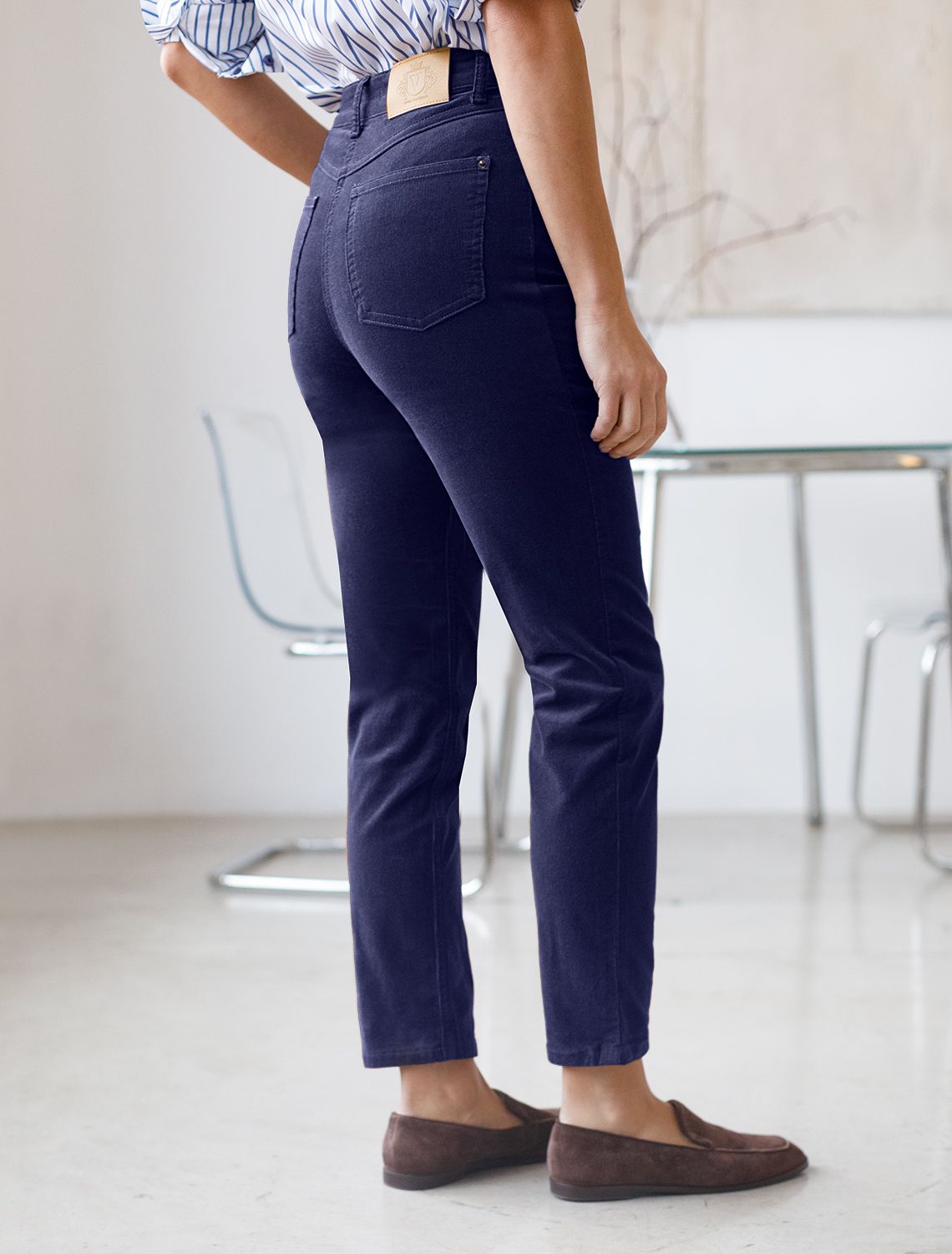 картинка Брюки женские синий магазин Одежда+ являющийся официальным дистрибьютором в России 