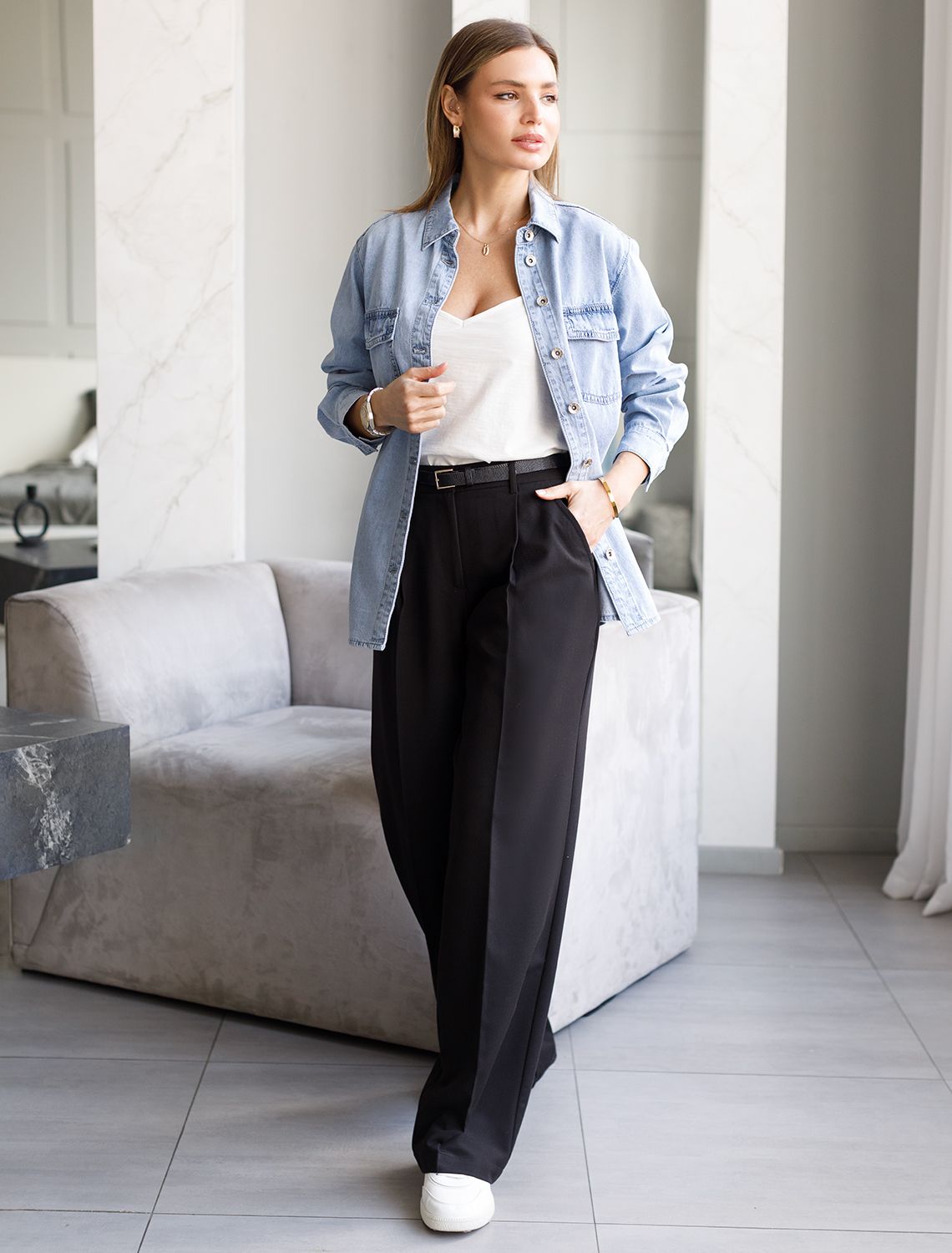 картинка Брюки женские черный магазин Одежда+ являющийся официальным дистрибьютором в России 