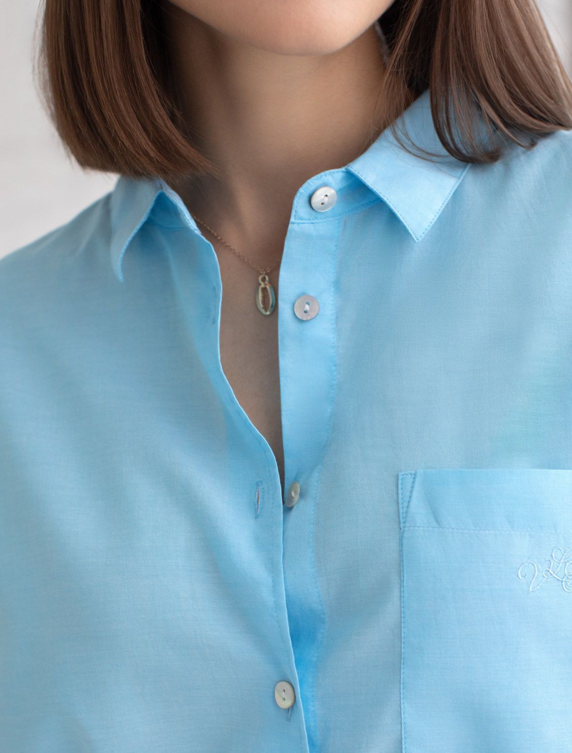 картинка Блузка женская лазурно-голубой от магазина Одежда+