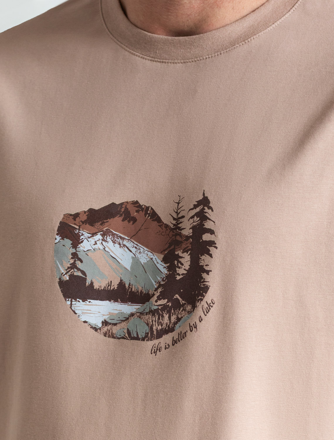 картинка Футболка мужская бежевый_mountain магазин Одежда+ являющийся официальным дистрибьютором в России 