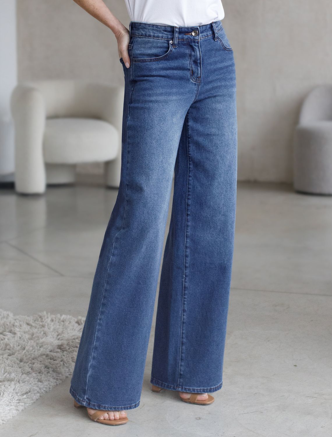 картинка Джинсы женские синий магазин Одежда+ являющийся официальным дистрибьютором в России 