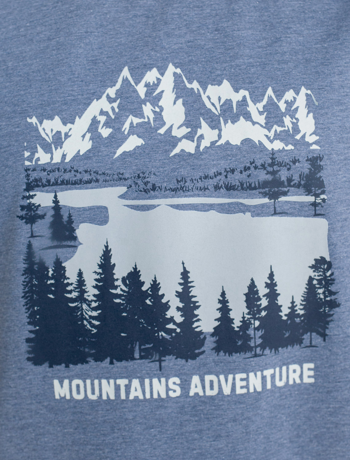 картинка Футболка мужская синий меланж_mountains adventure магазин Одежда+ являющийся официальным дистрибьютором в России 