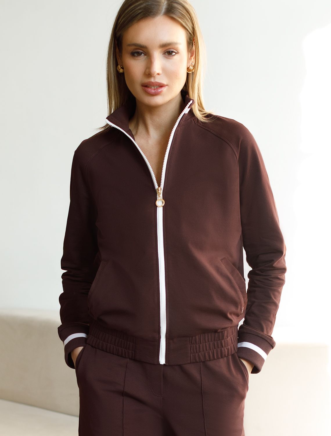 картинка Джемпер женский коричневый магазин Одежда+ являющийся официальным дистрибьютором в России 