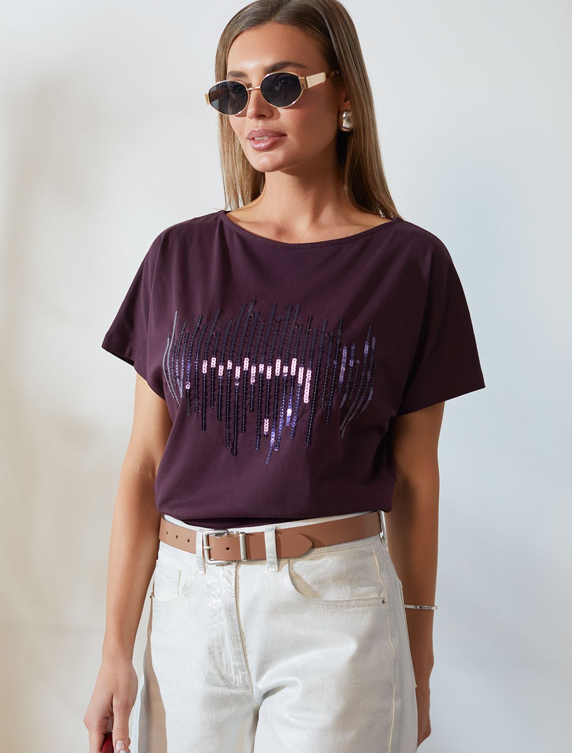 картинка Футболка женская бургунди_stripes от магазина Одежда+