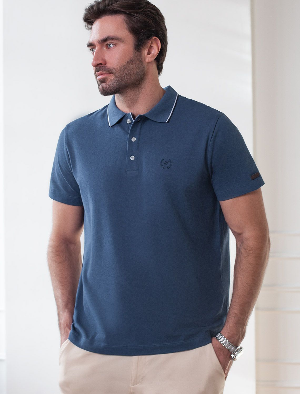 картинка Футболка мужская св.синий магазин Одежда+ являющийся официальным дистрибьютором в России 