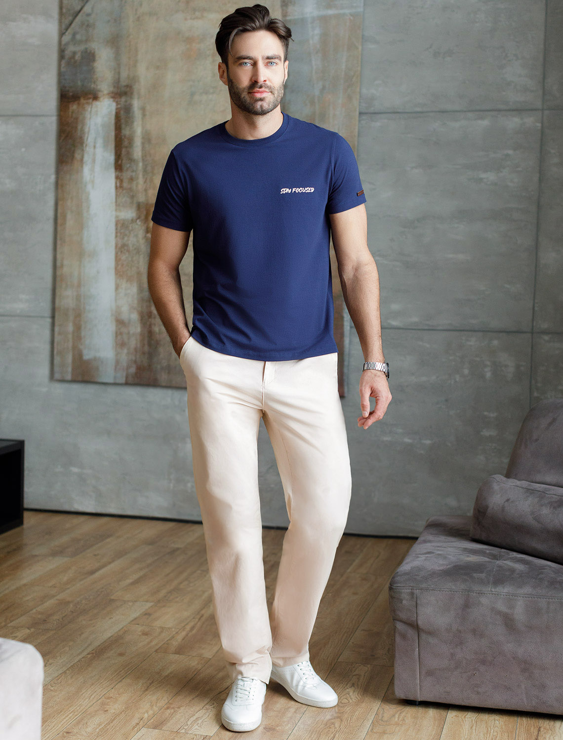 картинка Брюки мужские светло-бежевый от магазина Одежда+