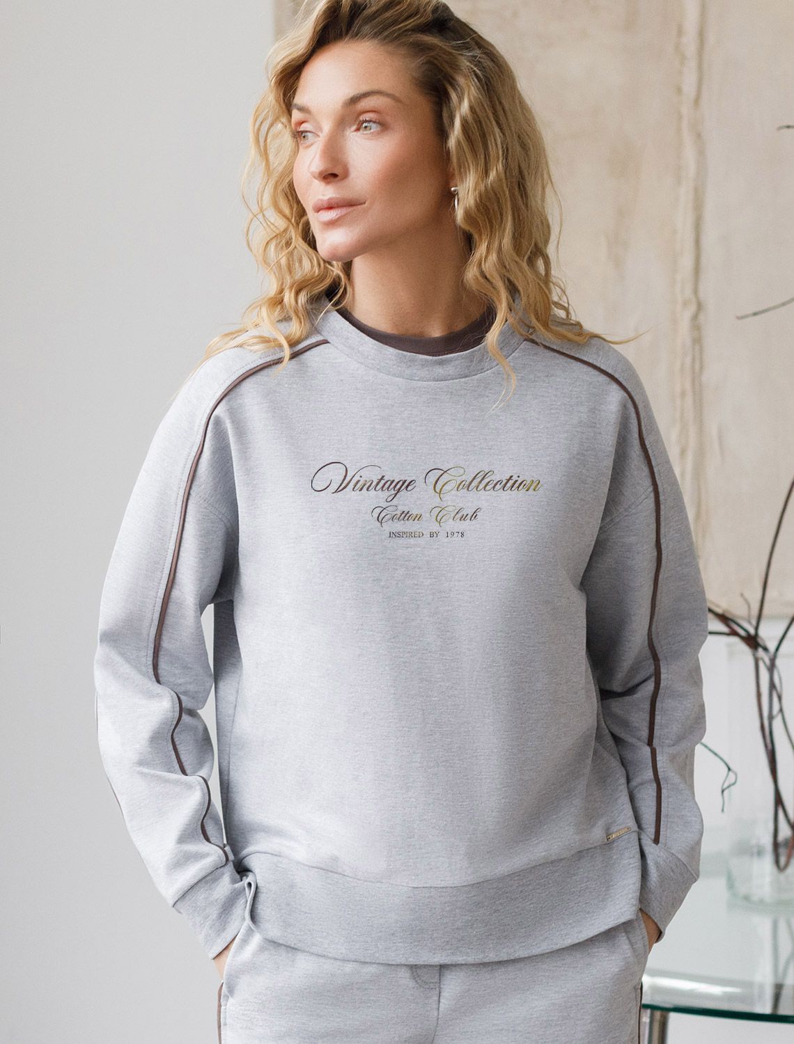 картинка Джемпер женский св.серый меланж_cotton club магазин Одежда+ являющийся официальным дистрибьютором в России 