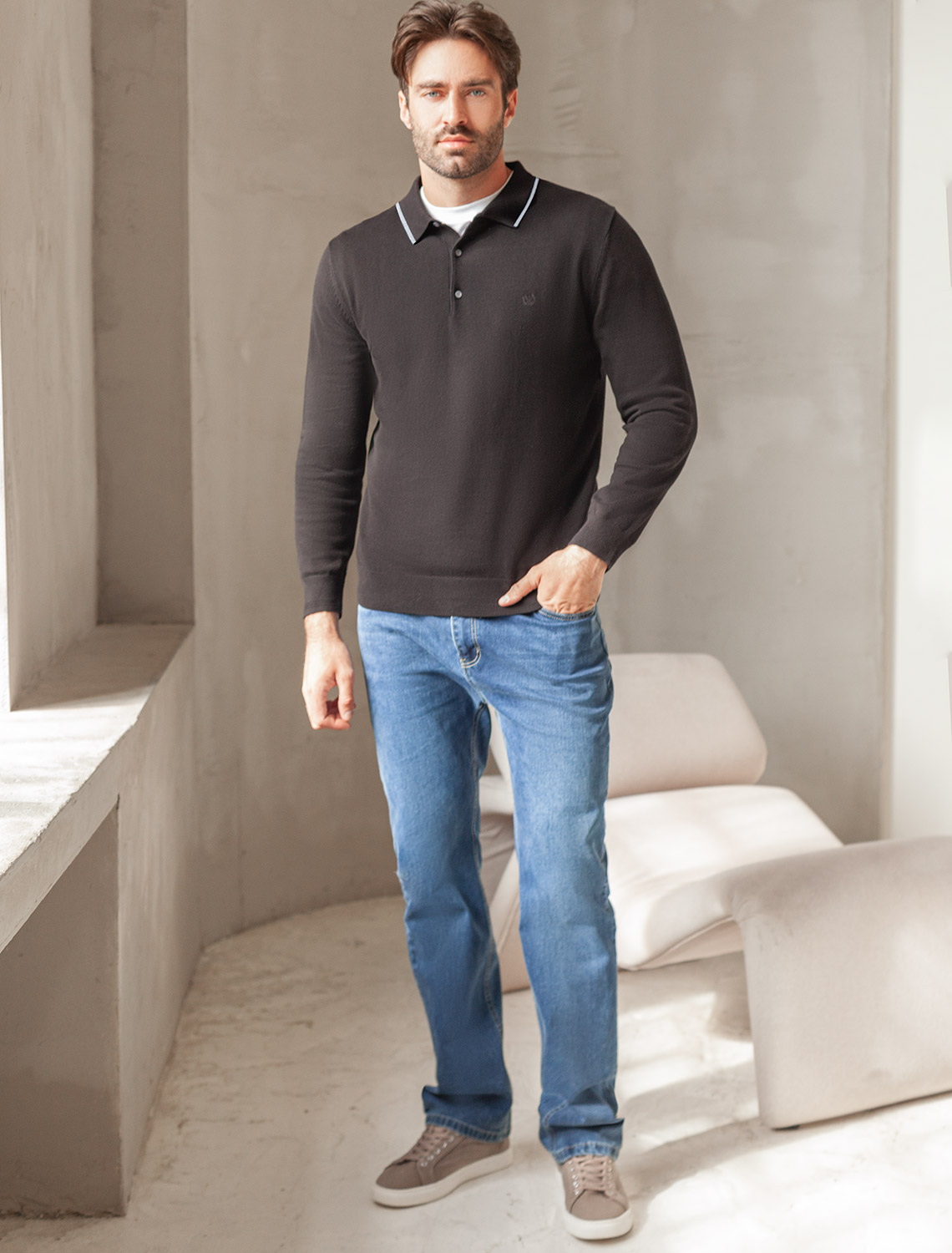 картинка Джемпер мужской черный от магазина Одежда+