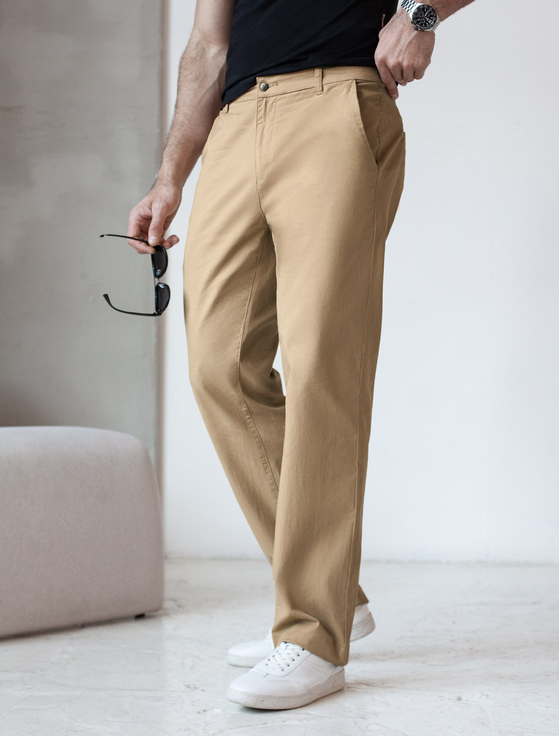 картинка Брюки мужские темно-бежевый магазин Одежда+ являющийся официальным дистрибьютором в России 