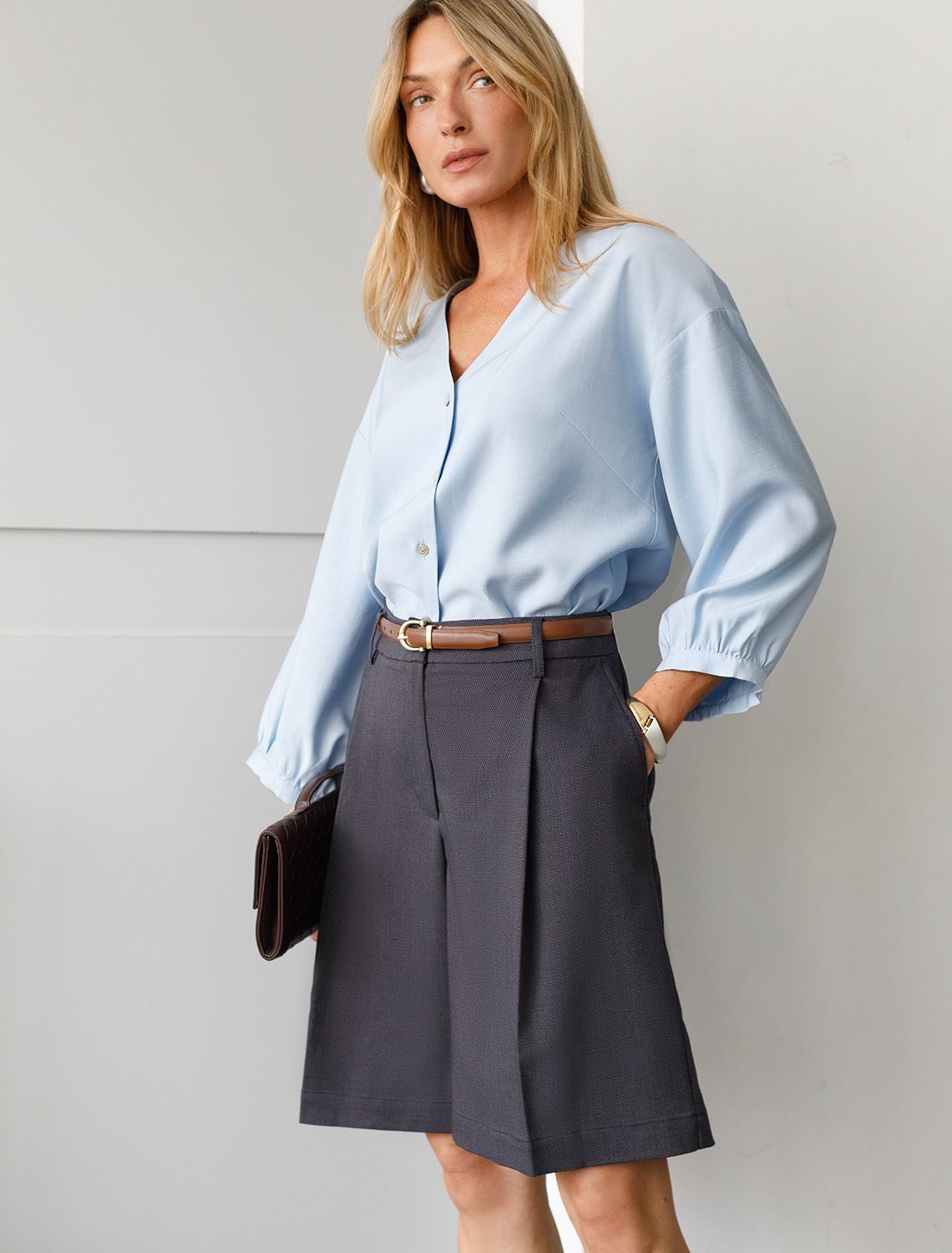 картинка Блузка женская голубой от магазина Одежда+