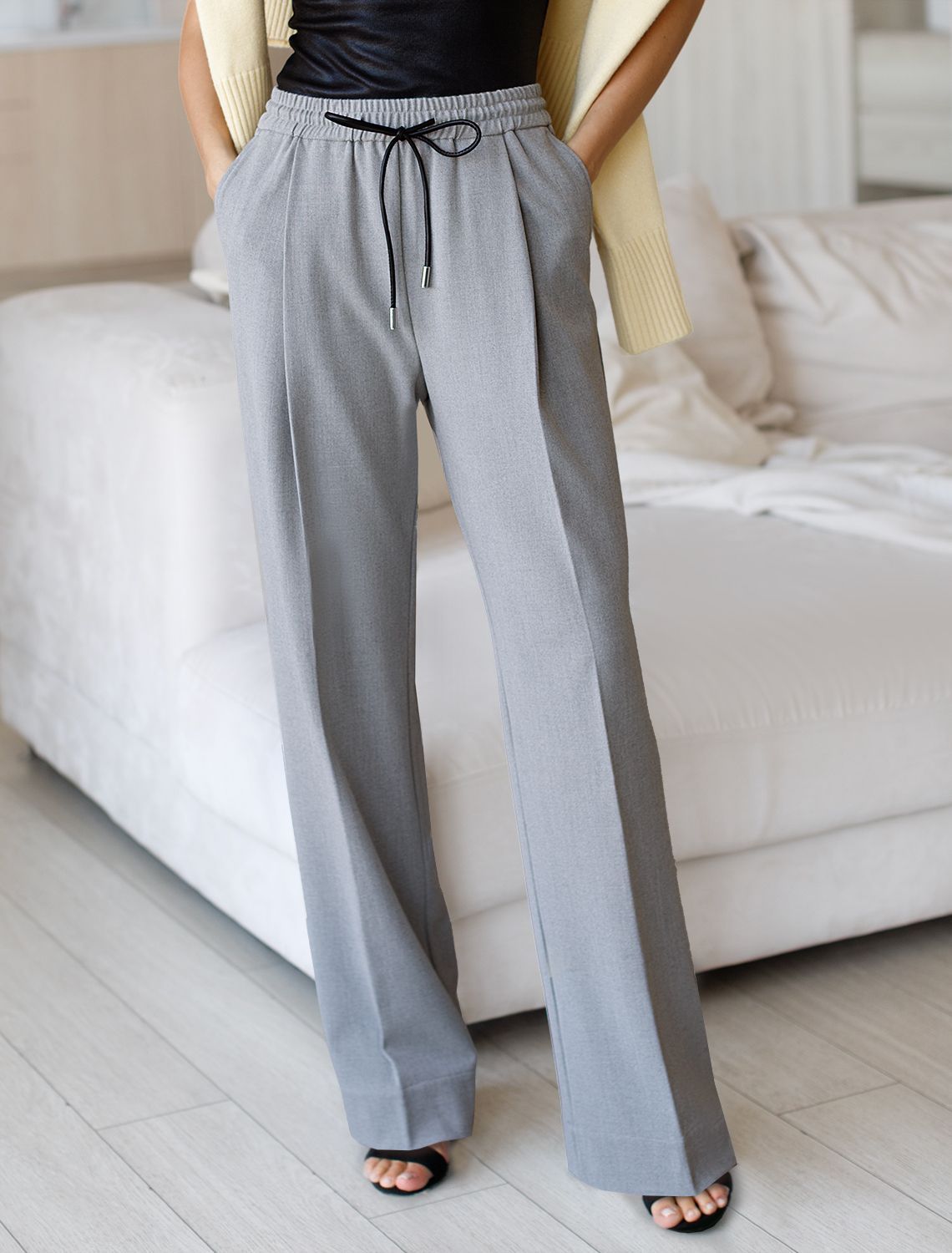 картинка Брюки женские серый магазин Одежда+ являющийся официальным дистрибьютором в России 