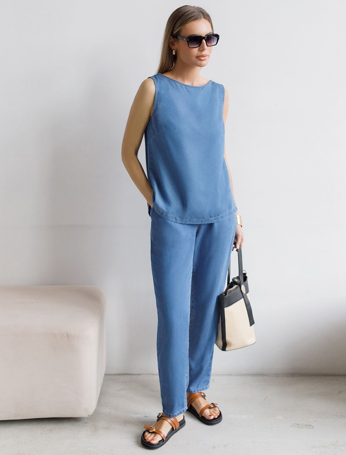 картинка Брюки женские светло-синий от магазина Одежда+