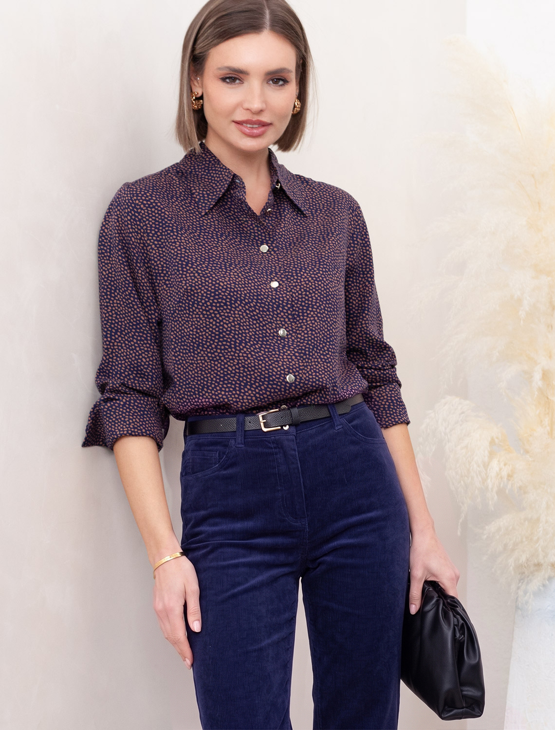картинка Блузка женская коричневый-бежевый от магазина Одежда+