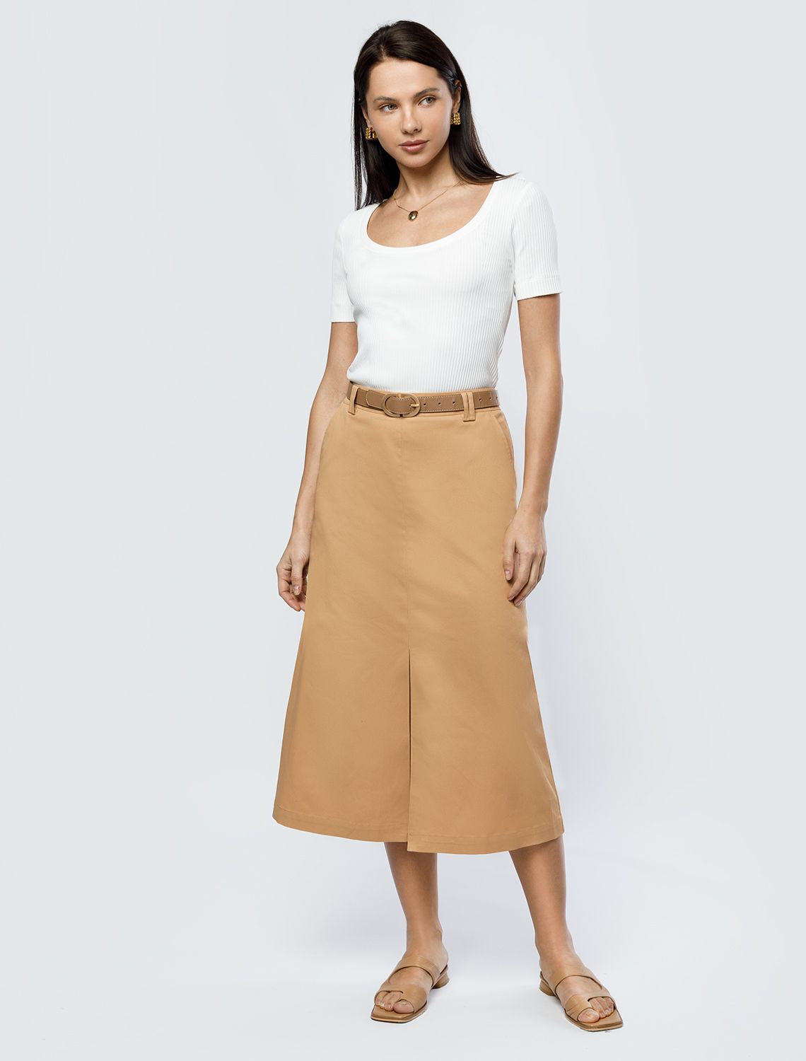 картинка Юбка женская темно-бежевый от магазина Одежда+