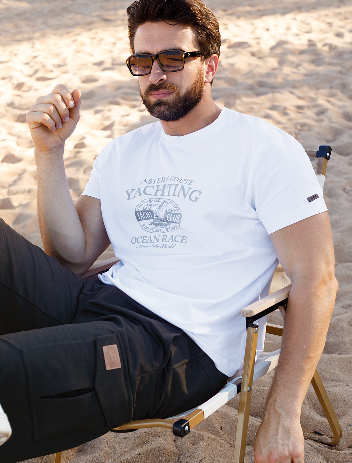 картинка Футболка мужская белый_yachting от магазина Одежда+