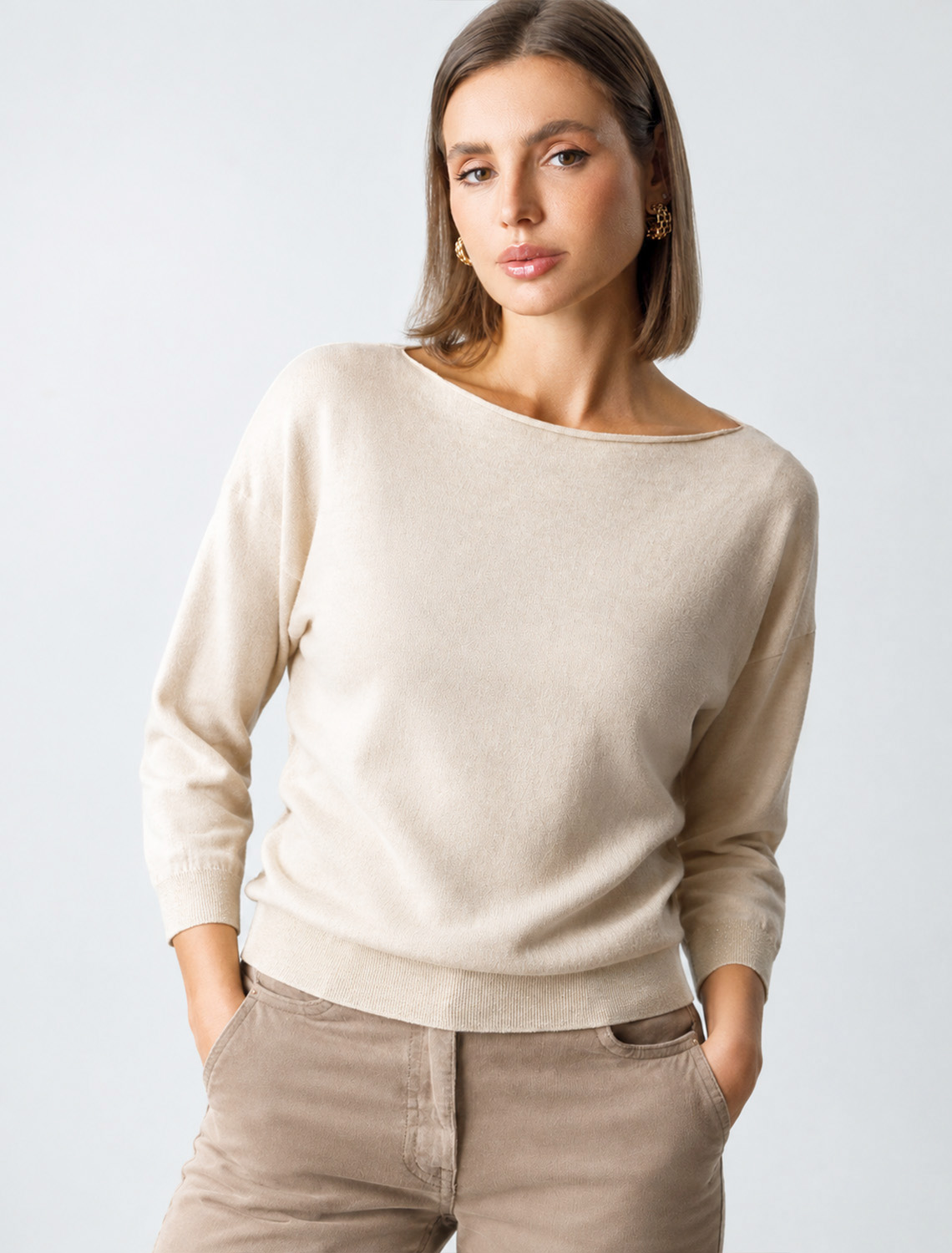 картинка Джемпер женский овсяный меланж от магазина Одежда+