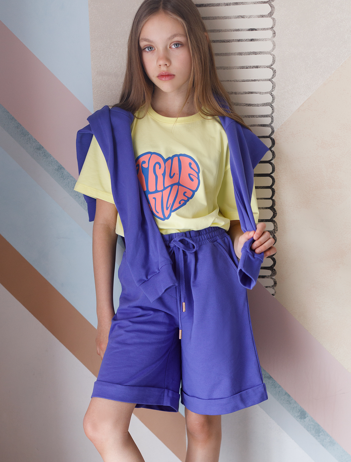 картинка Шорты трик для девочки лаванда магазин Одежда+ являющийся официальным дистрибьютором в России 