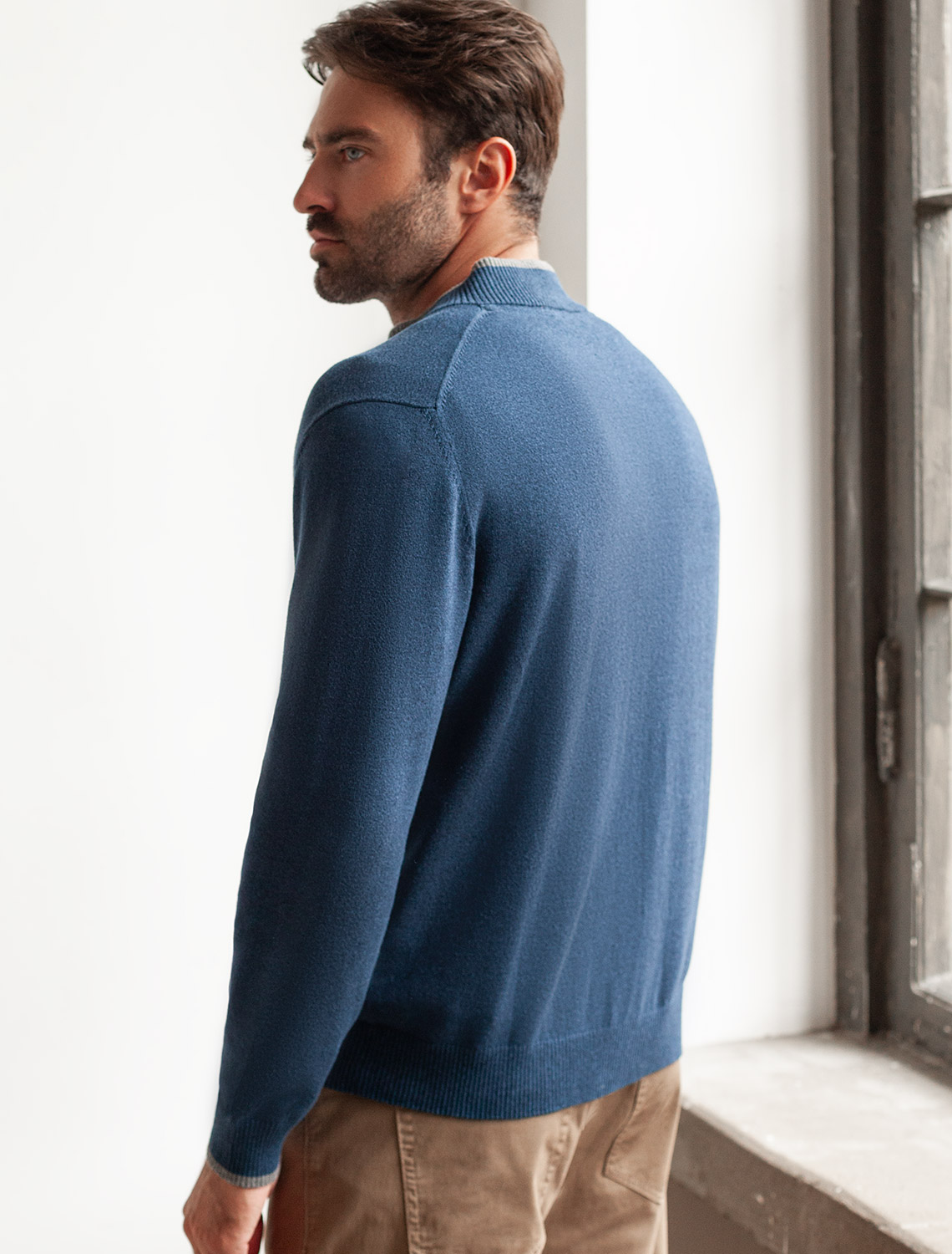 картинка Кардиган мужской светло-синий меланж от магазина Одежда+