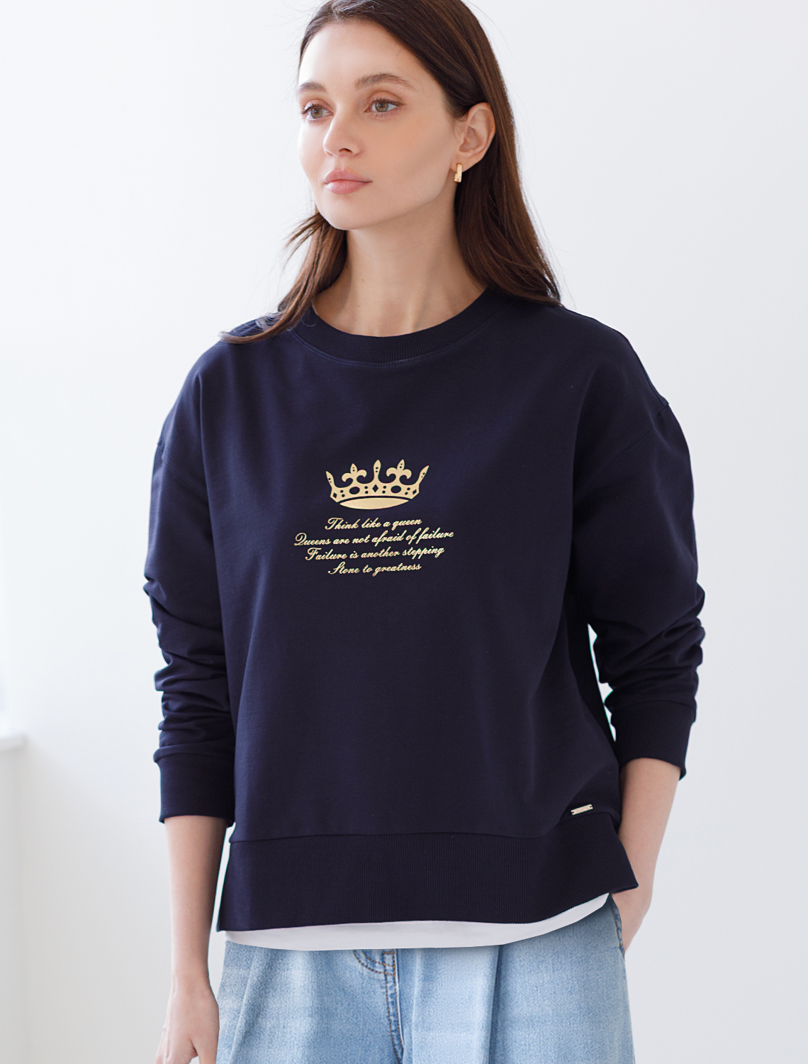 картинка Джемпер женский т.синий_queen магазин Одежда+ являющийся официальным дистрибьютором в России 