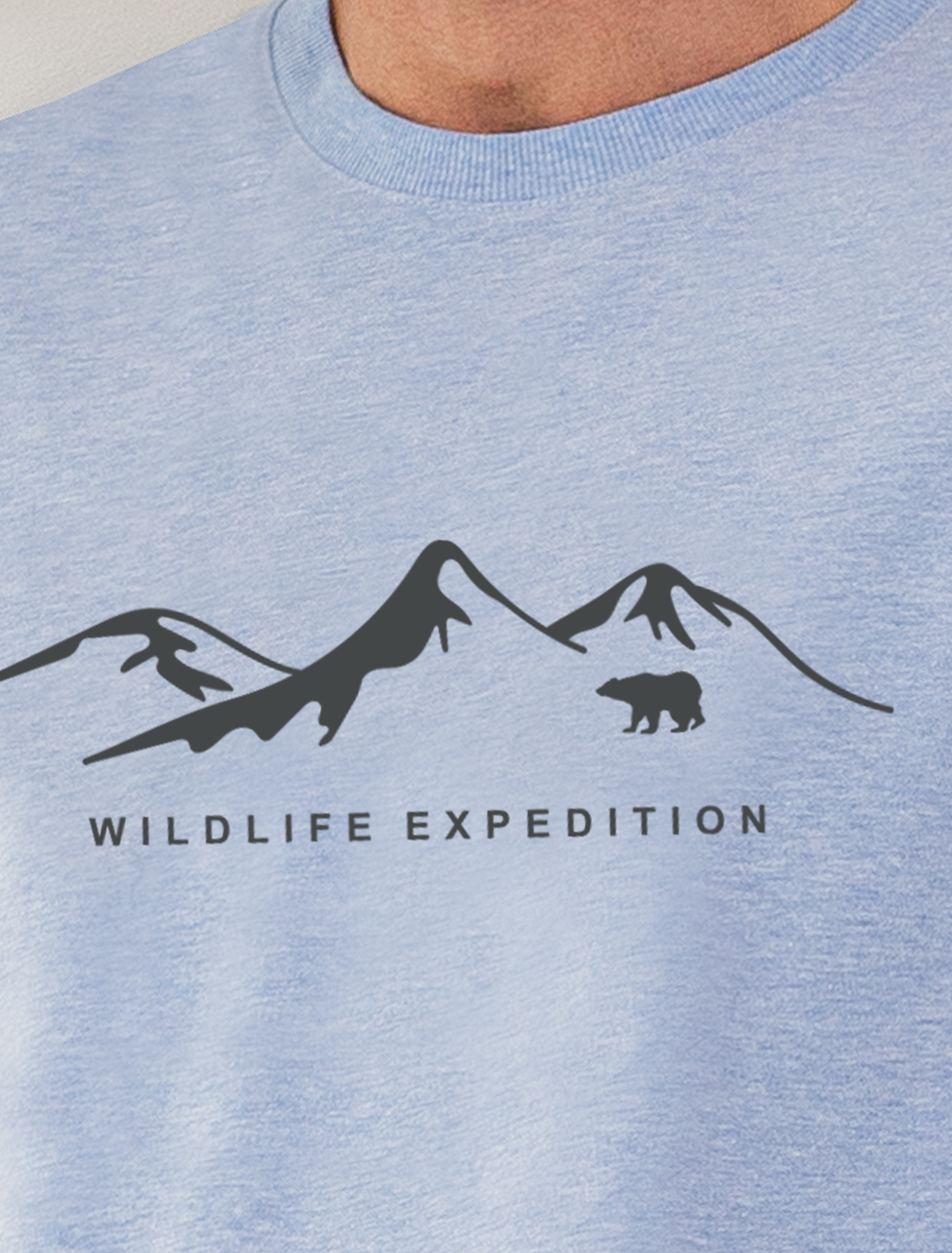 картинка Футболка мужская голубой меланж_wildlife от магазина Одежда+