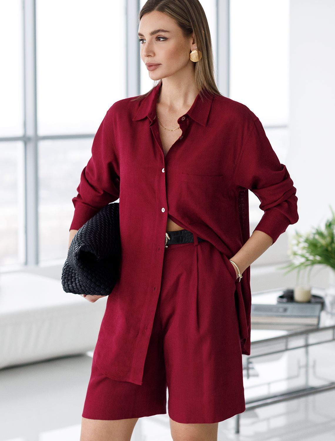 картинка Шорты женские гранатовый от магазина Одежда+