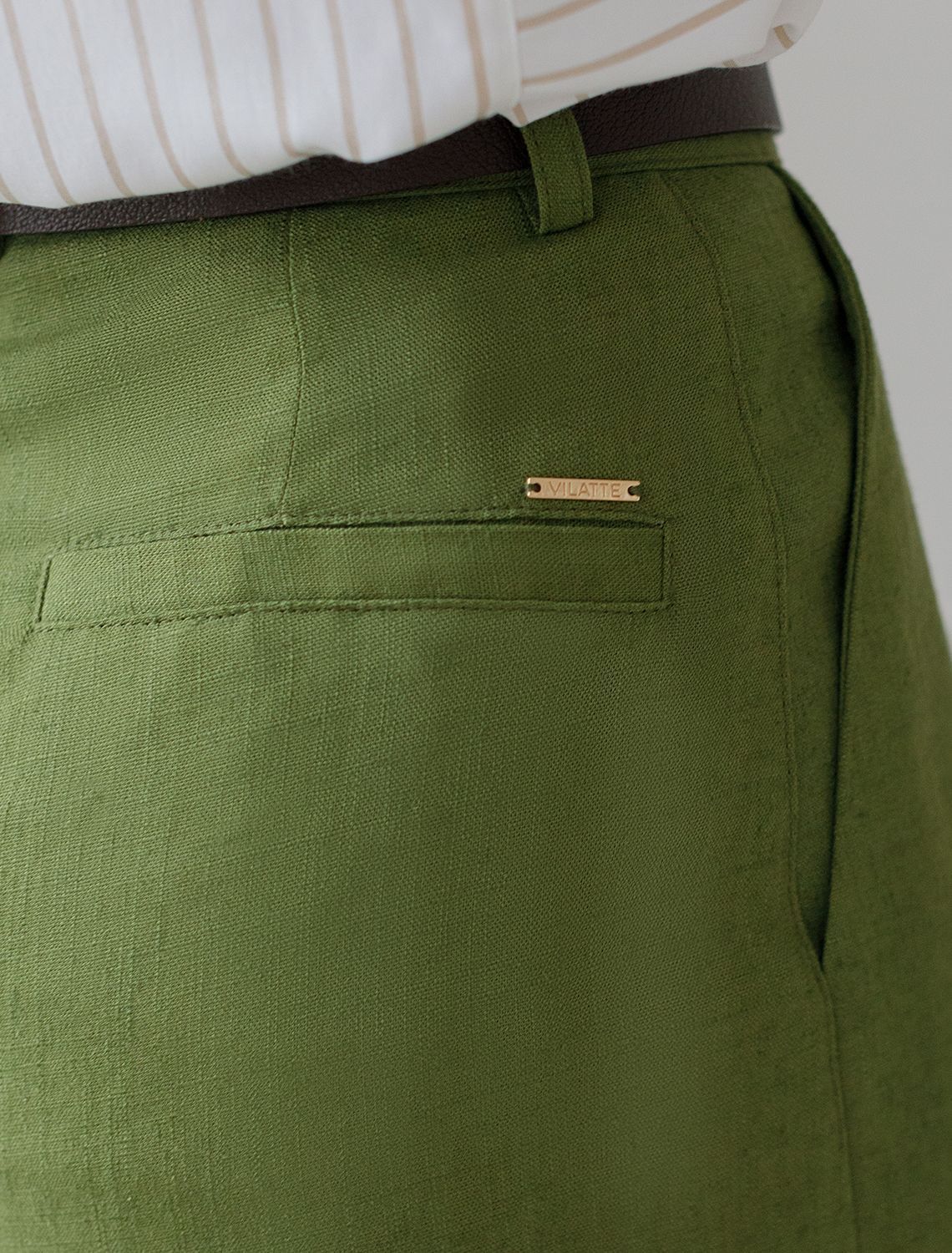 картинка Шорты женские натуральный зеленый магазин Одежда+ являющийся официальным дистрибьютором в России 