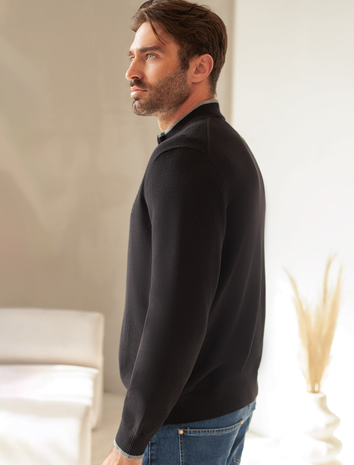 картинка Кардиган мужской черный от магазина Одежда+