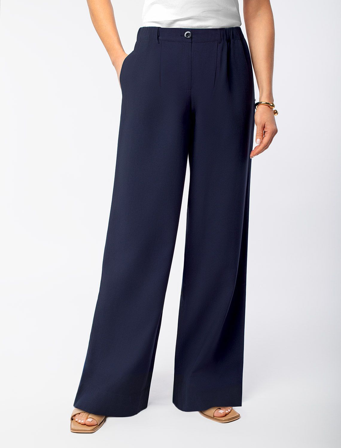 картинка Брюки женские темно-синий магазин Одежда+ являющийся официальным дистрибьютором в России 