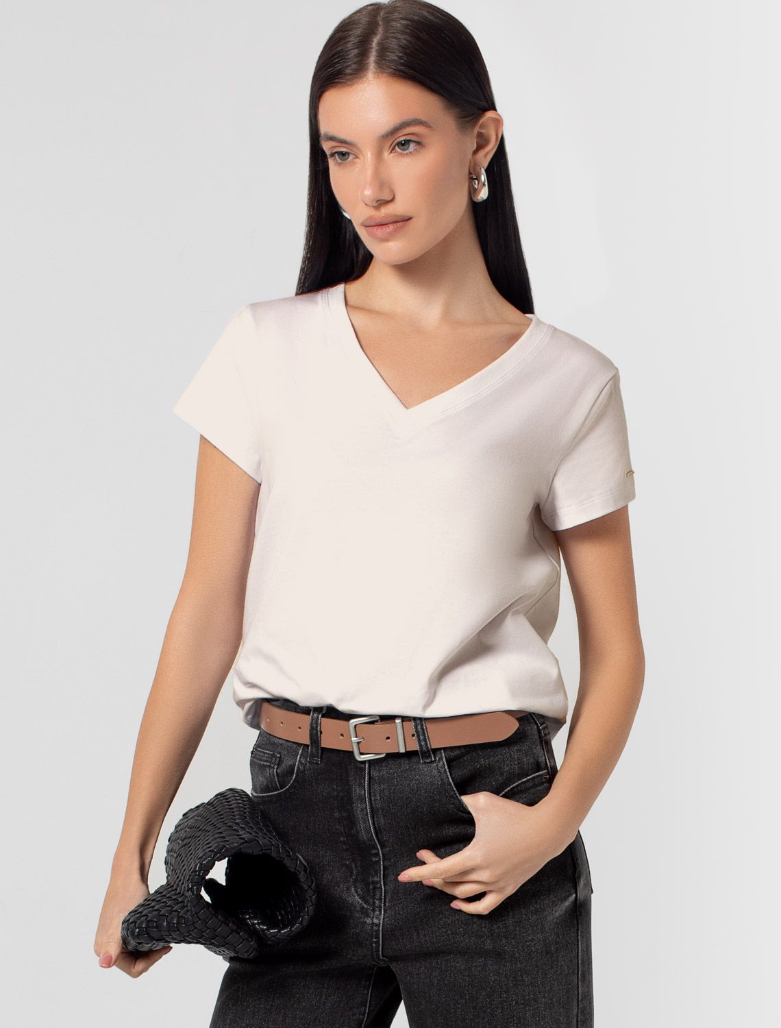 картинка Футболка женская теплый_белый магазин Одежда+ являющийся официальным дистрибьютором в России 