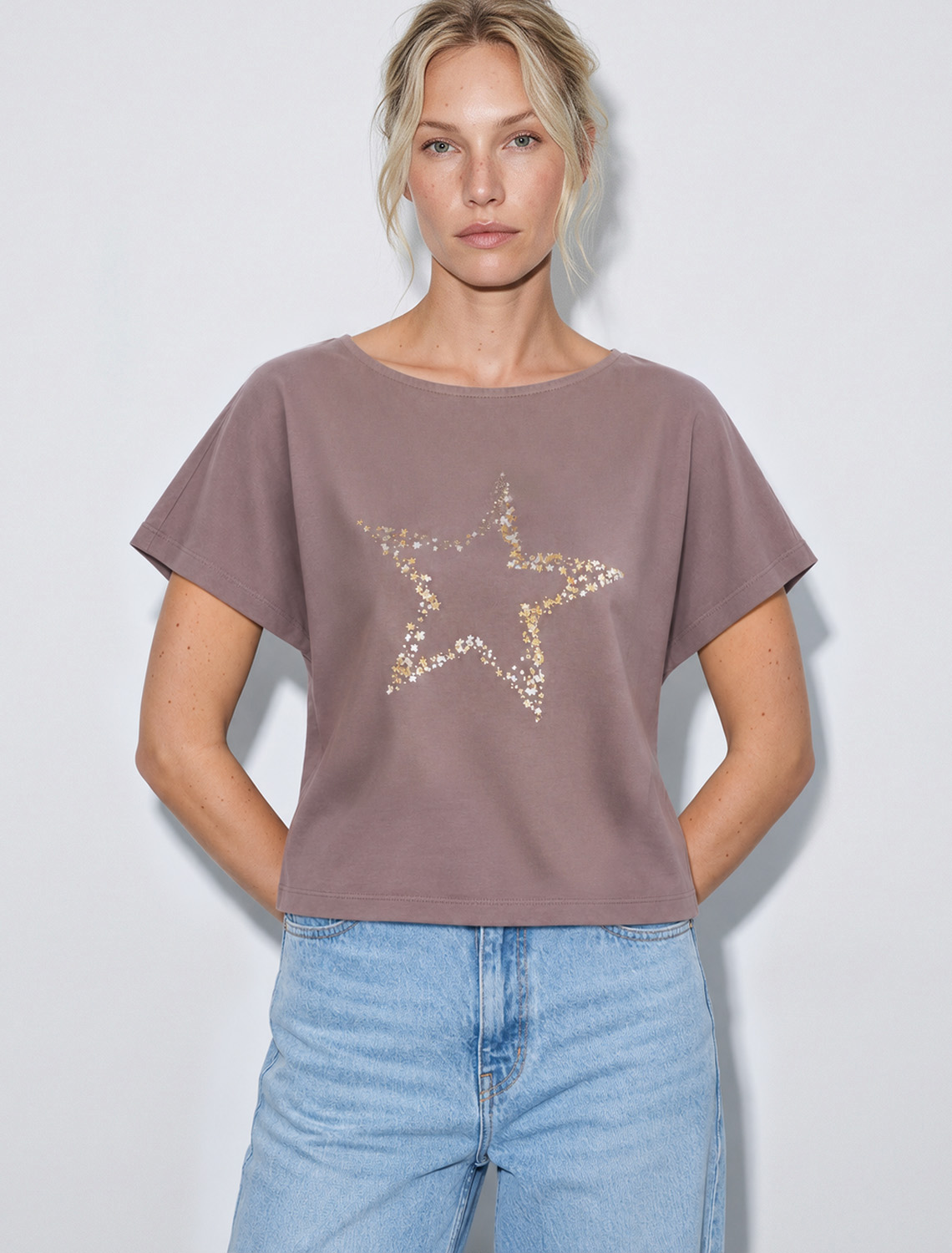 картинка Футболка женская кофейный_star от магазина Одежда+