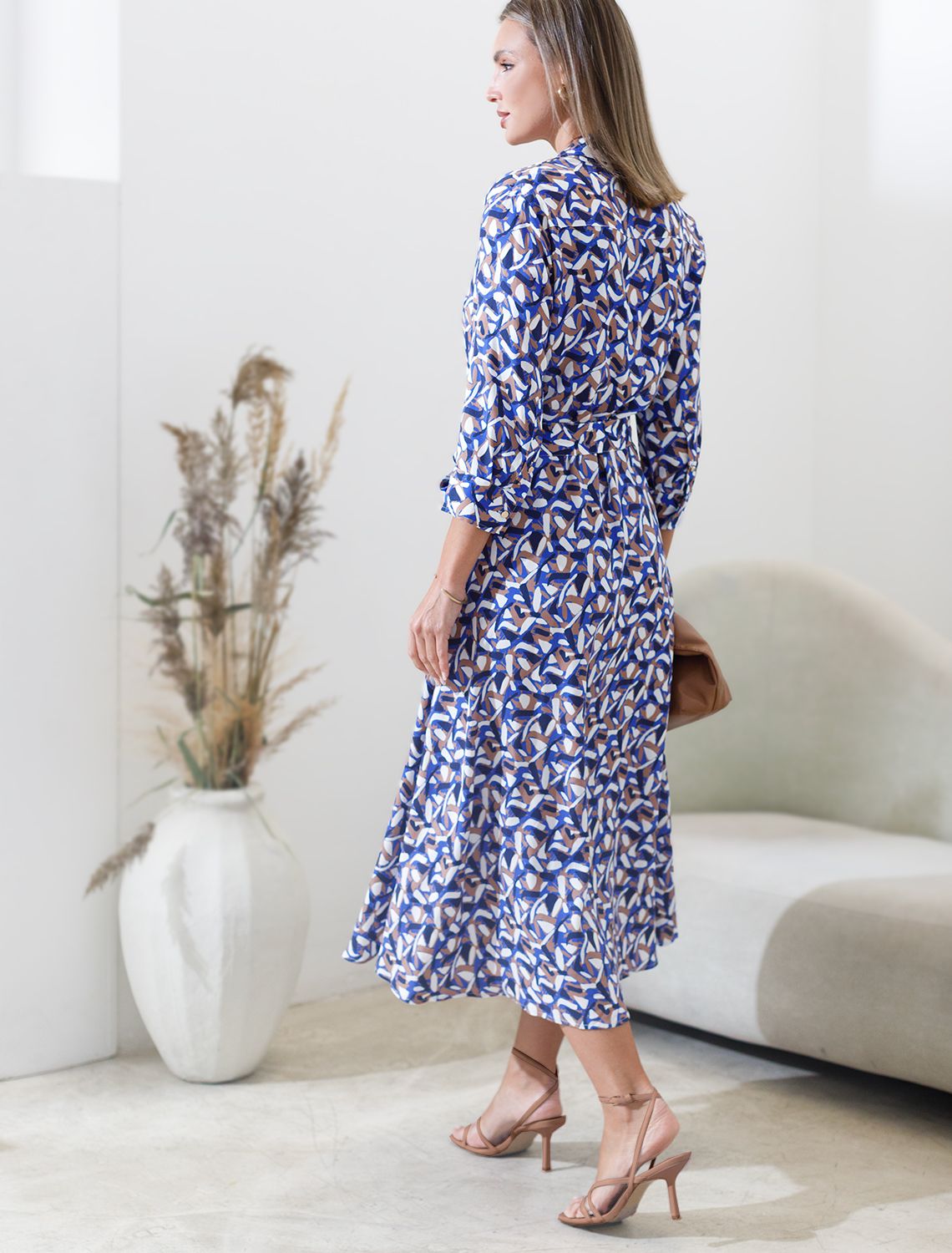 картинка Платье женское синий-бежевый от магазина Одежда+