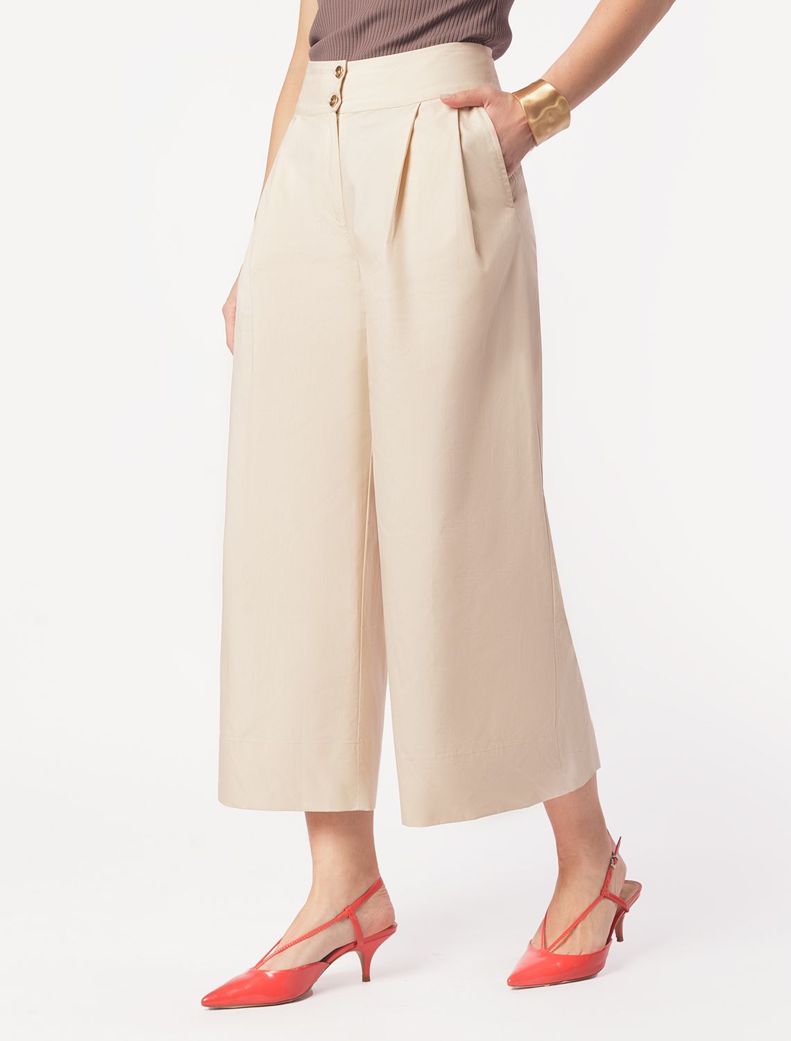 картинка Брюки женские светло-бежевый магазин Одежда+ являющийся официальным дистрибьютором в России 