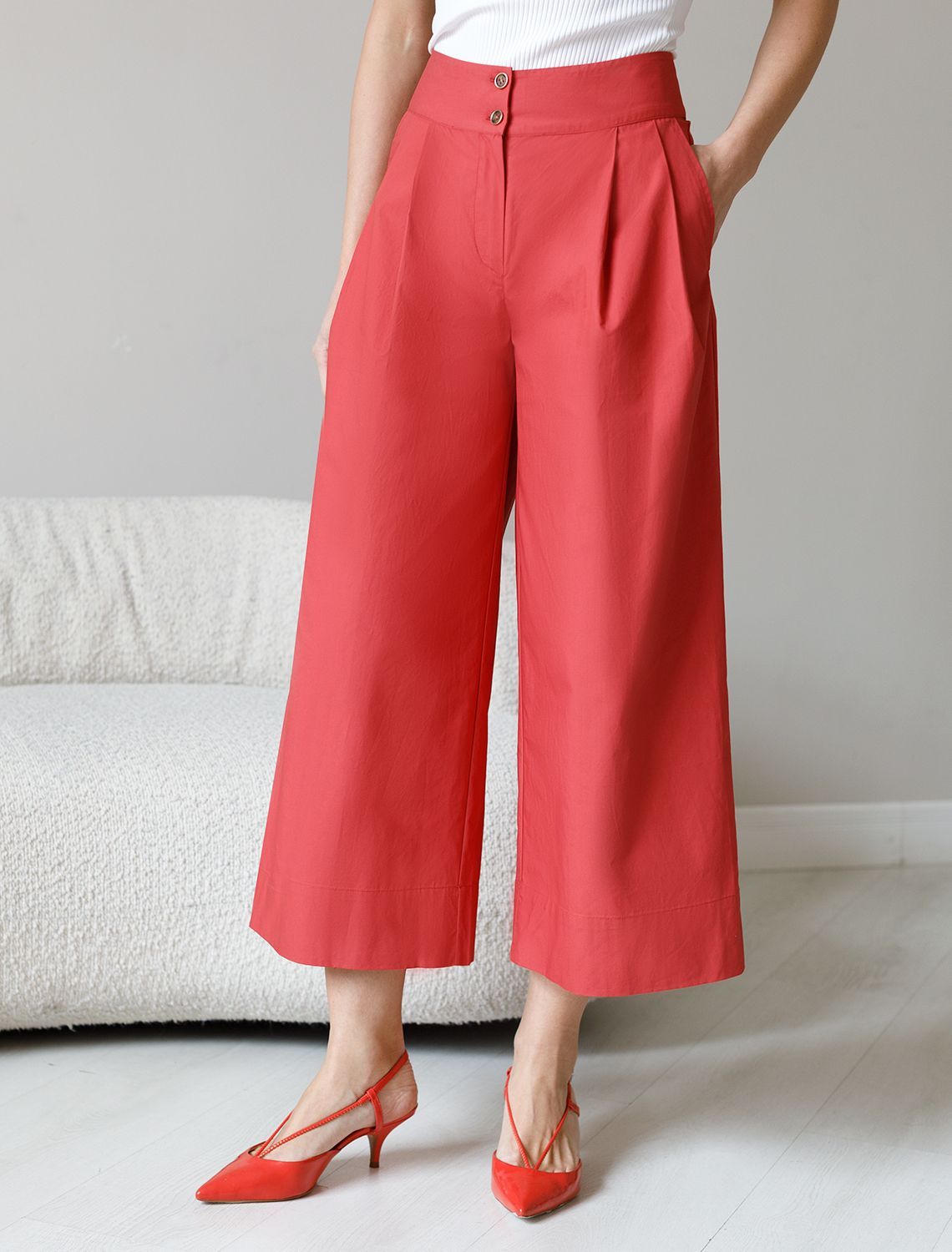 картинка Брюки женские темно-красный магазин Одежда+ являющийся официальным дистрибьютором в России 