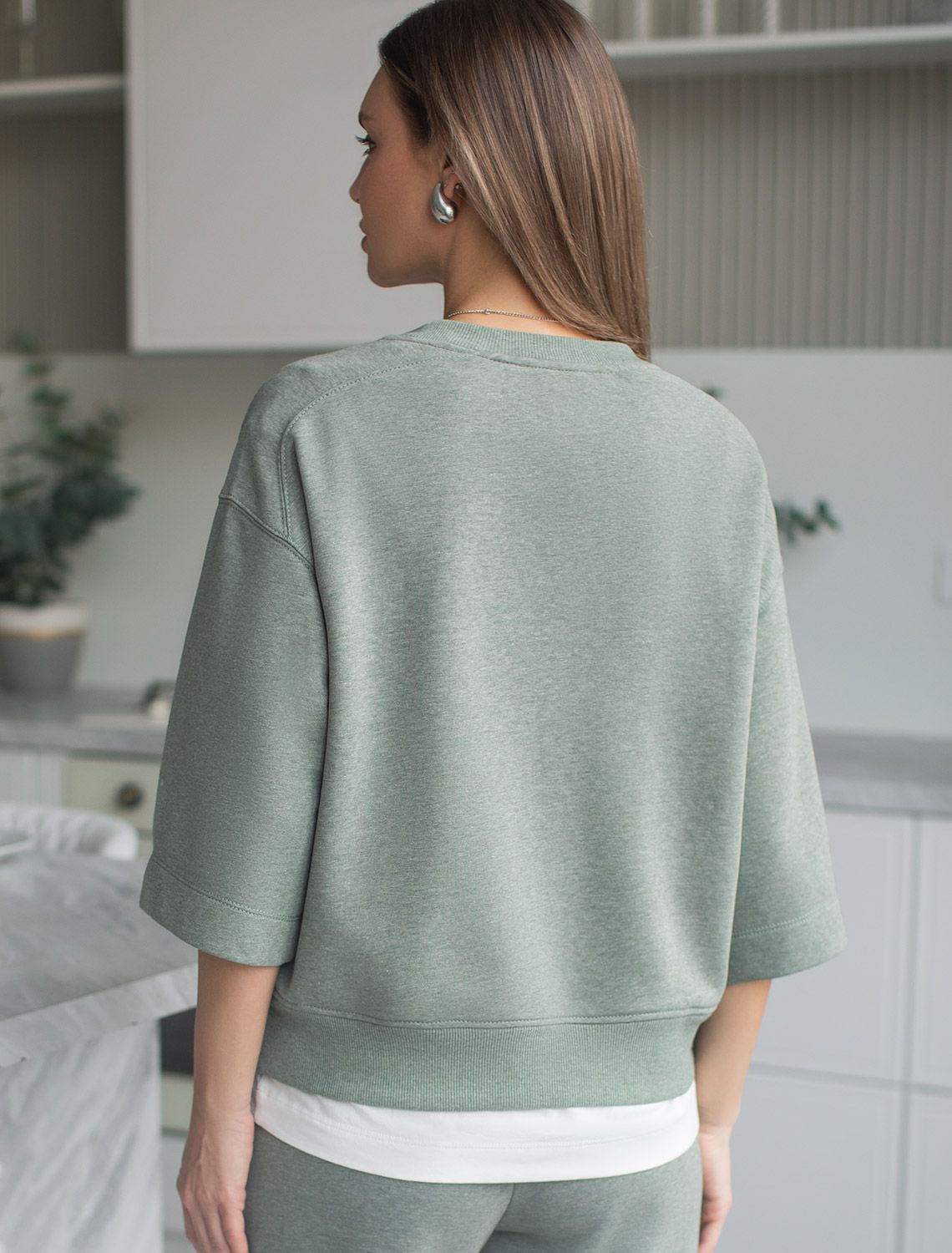 картинка Джемпер женский оливковый меланж от магазина Одежда+