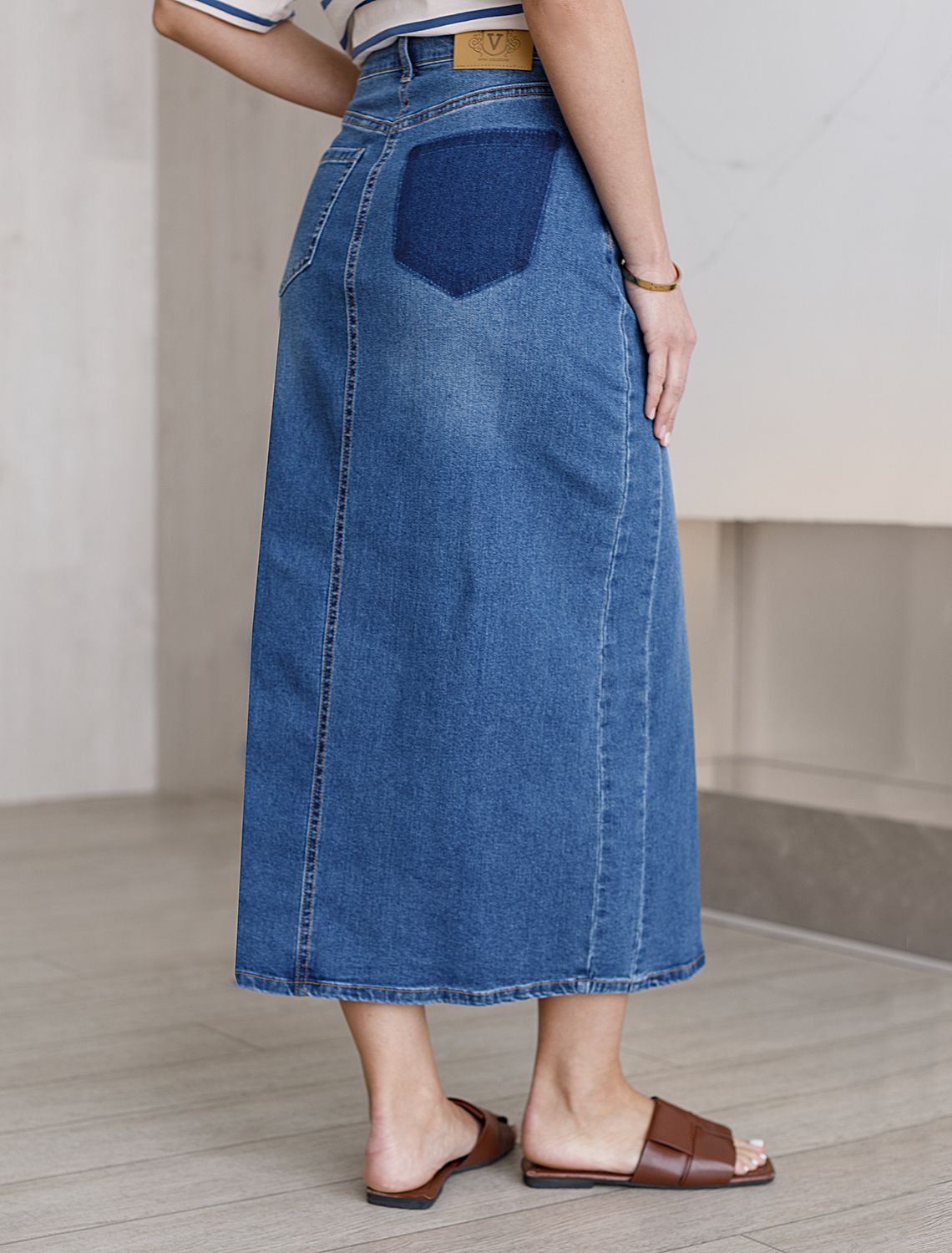 картинка Юбка женская синий магазин Одежда+ являющийся официальным дистрибьютором в России 