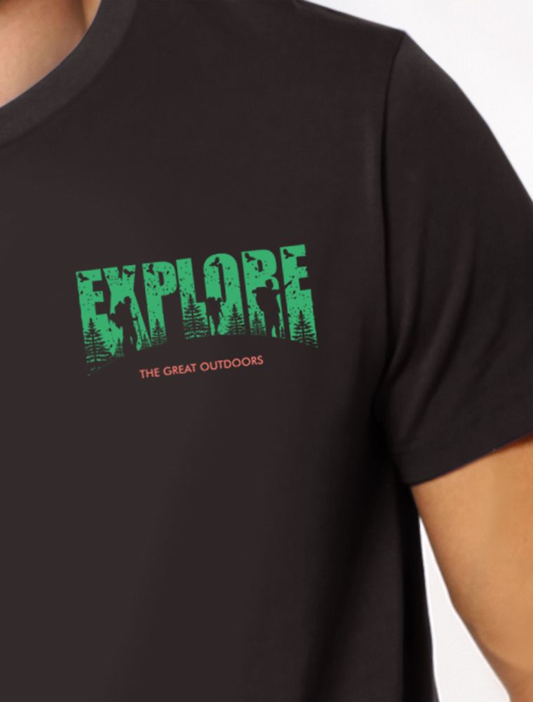 картинка Футболка мужская черный_explore от магазина Одежда+